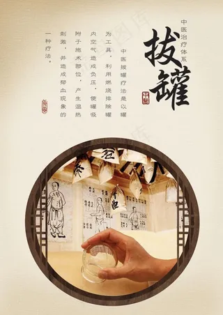 中医展板拔罐图片