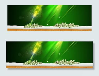 啤酒炫酷绿色光线banner　