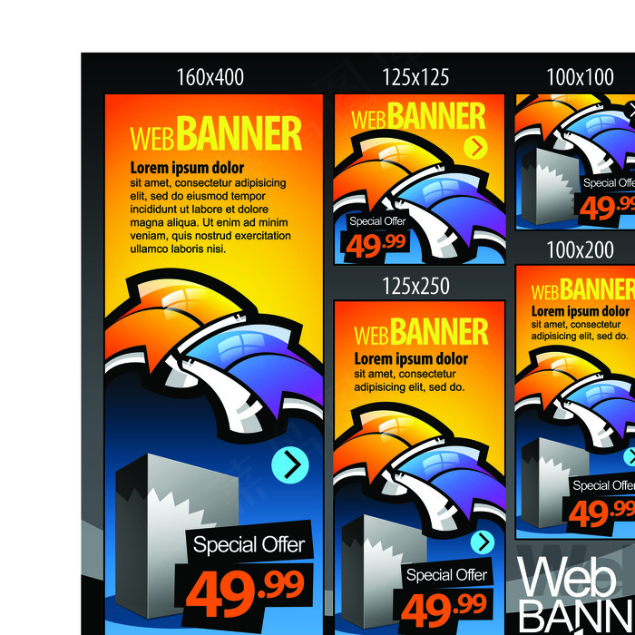 商业销售BANNER设计矢量素材