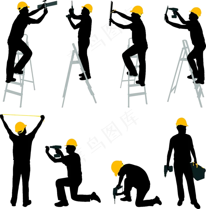 装修工人剪影