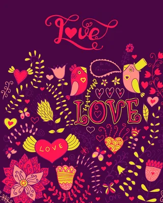 爱水彩画水彩字母矢量字体