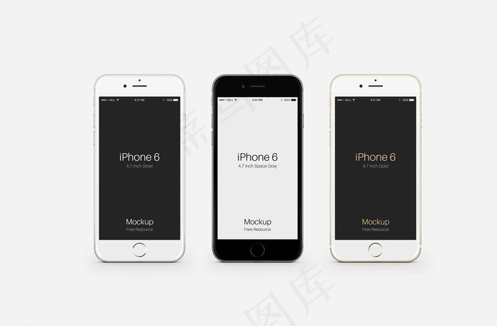 iphone6三色逼真绘制图片psd模版下载