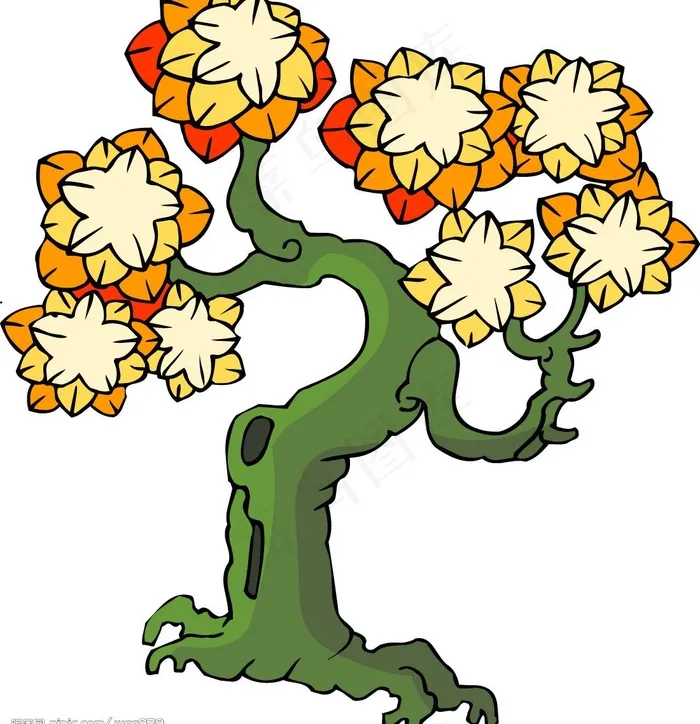 传统树木51图片ai矢量模版下载