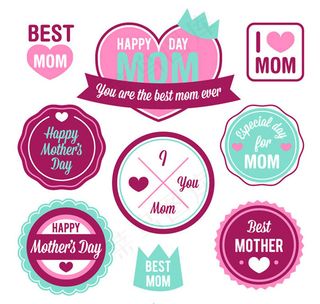 清新母亲节标签