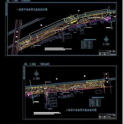 某运河公园全套cad施工图纸