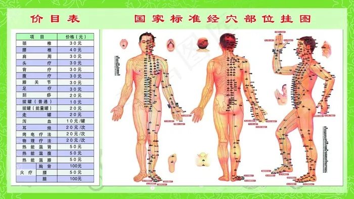国家标准经穴部位挂图(6300X3540(DPI:100))psd模版下载
