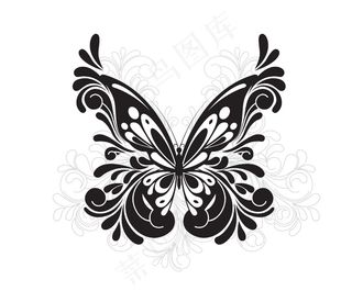 与花的矢量蝴蝶