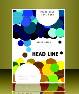 彩色圆圈商务传单图片