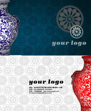 中国风瓷器名片