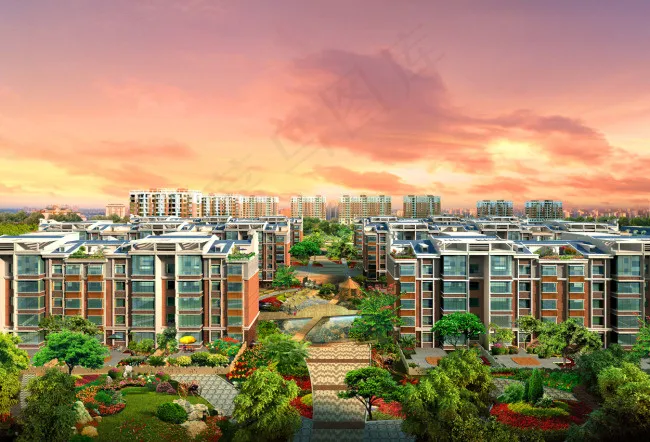 小区建筑外观(3125X2127(DPI:50))psd模版下载
