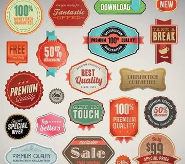 精美标签图标矢量素材