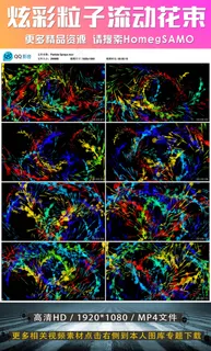 炫彩粒子流动花束视频素材