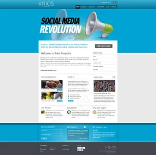 蓝色网站模板PSD素材