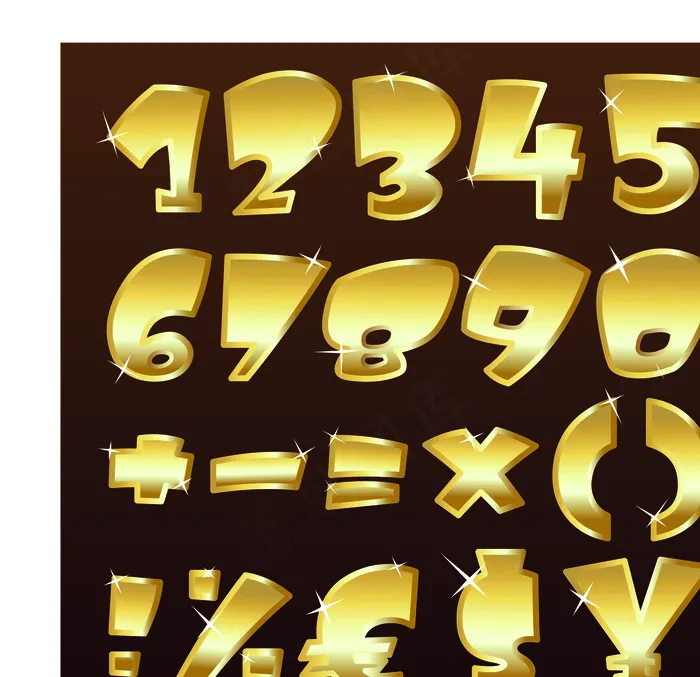 金属质感字体设计矢量图1eps,ai矢量模版下载