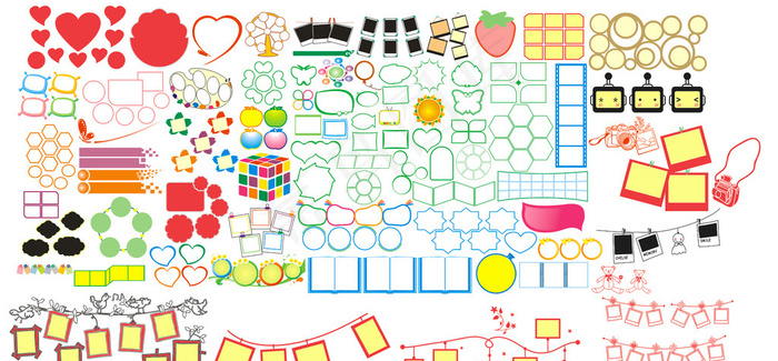 相框 照片 照片墙cdr矢量模版下载