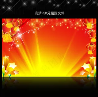 高清大气红色喜庆背景模板源文件