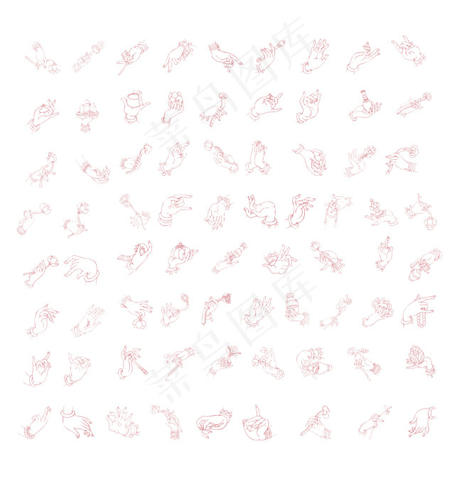 线描佛手ai矢量模版下载