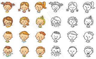 可爱的卡通儿童设计矢量素材