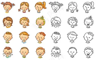 可爱的卡通儿童设计矢量素材