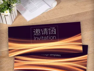 金色时尚大气邀请函模板设计