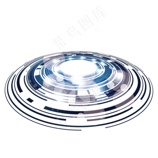 蓝色渐变光圈元素