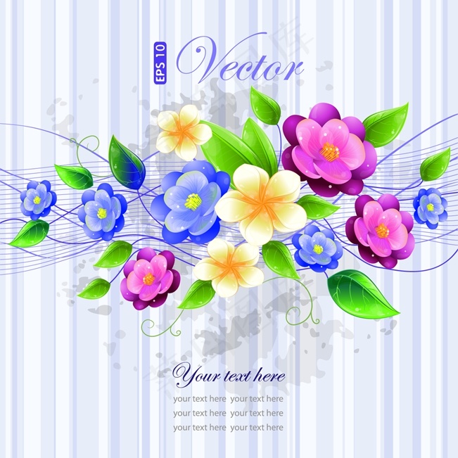 春天花卉背景矢量素材