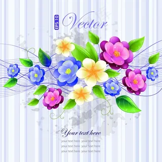 春天花卉背景矢量素材