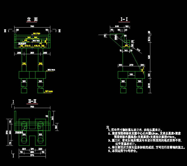桥台一般构造cad图纸