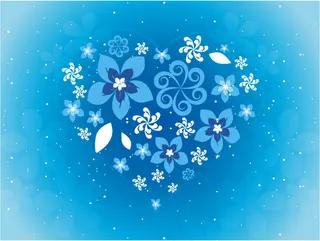 花，组成的心形矢量素材