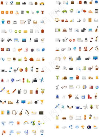 清新淡雅风格网页图标PPT行业