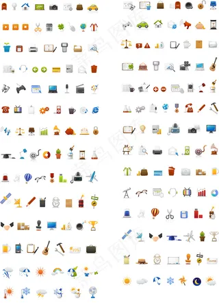 清新淡雅风格网页图标PPT行业