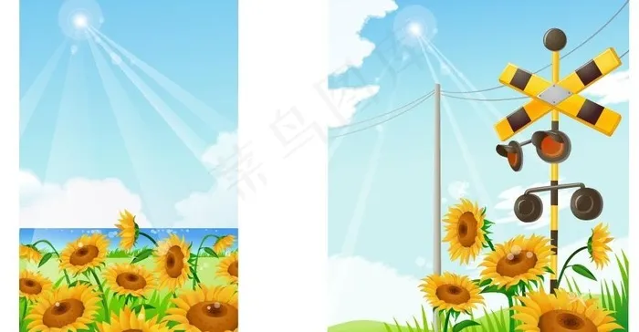 梦幻风景图片ai矢量模版下载