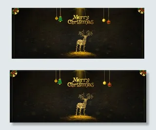 淘宝天猫黑金圣诞节海报背景