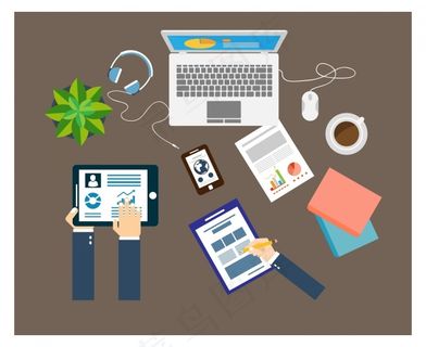 工作用具扁平插画