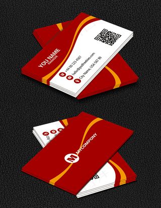 个性创意时尚红色名片模板