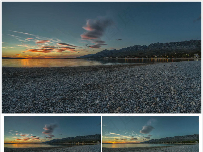 黄昏夕阳沙滩海滩唯美美景