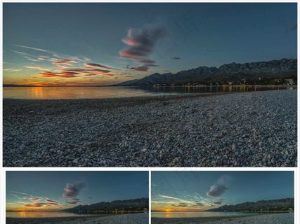 黄昏夕阳沙滩海滩唯美美景