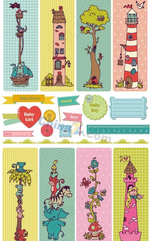 可爱卡通矢量素材图eps,ai矢量模版下载