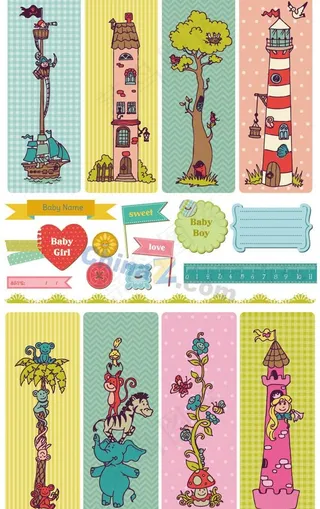 可爱卡通矢量素材图