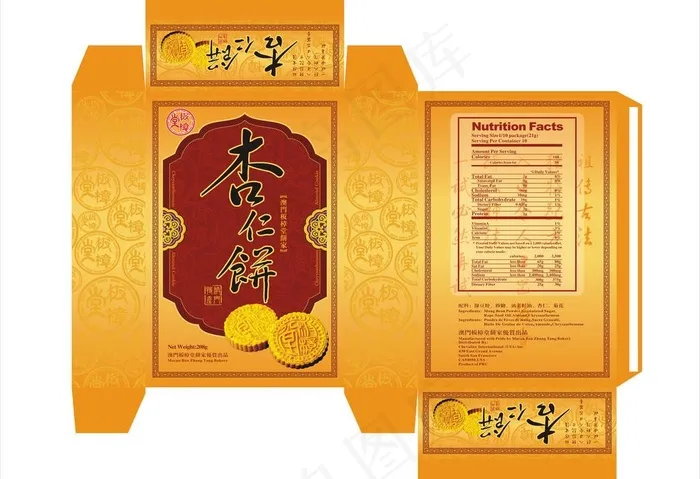 月饼包装盒图片cdr矢量模版下载
