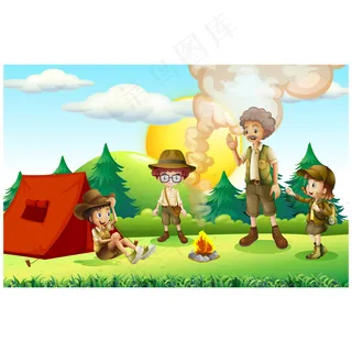 绿色背景矢量图