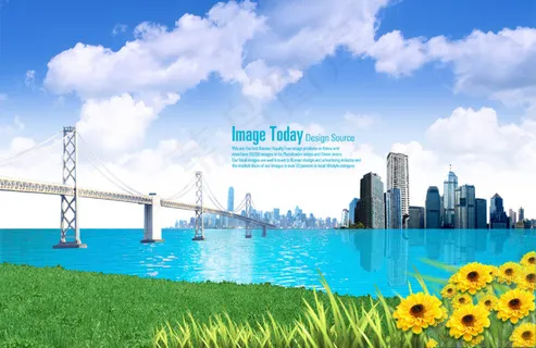 高清PSD分层素材天水一色