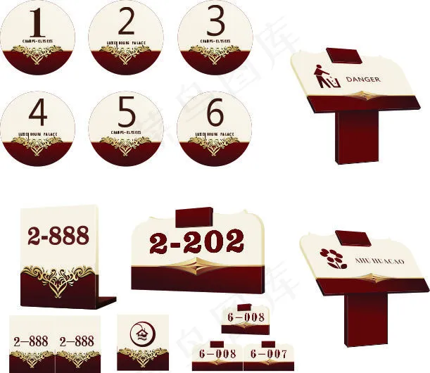 号码标识牌 桌牌 办公导向牌cdr矢量模版下载