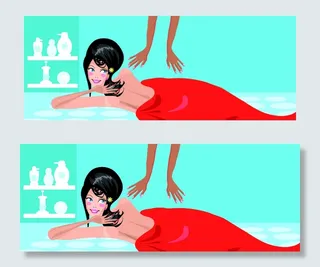 水疗沙龙元素矢量03的女人