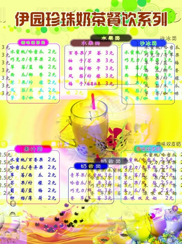 珍珠奶茶系餐饮系列图片psd模版下载
