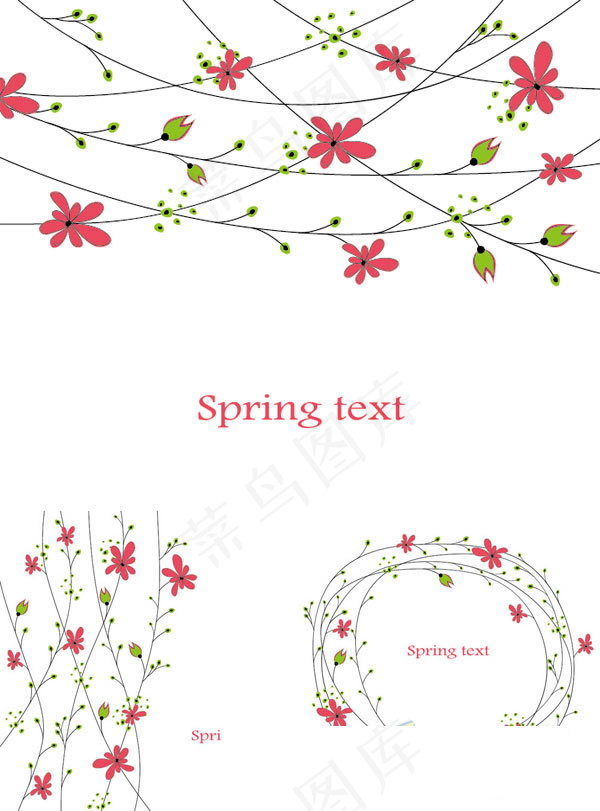 春天花纹背景矢量素材