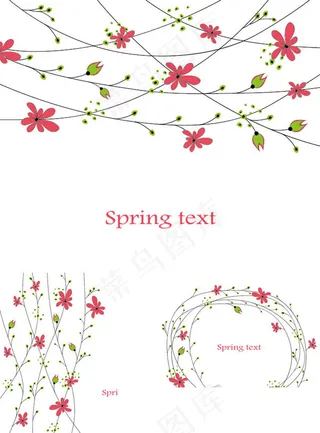 春天花纹背景矢量素材