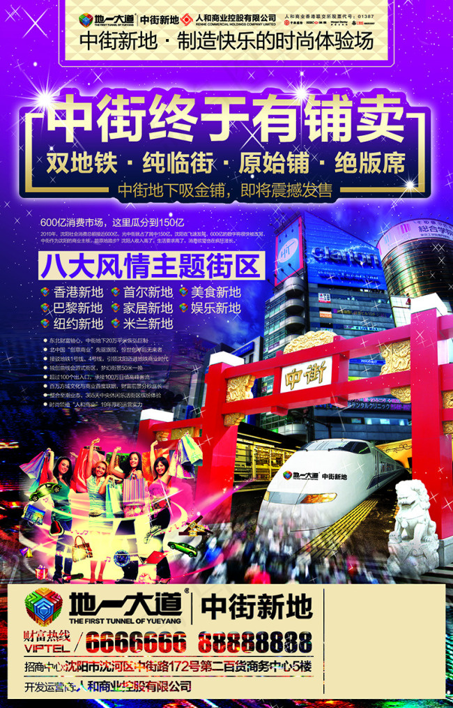 风情街商品销售旺铺海报