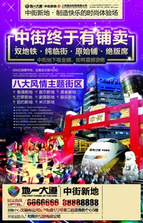 风情街商品销售旺铺海报