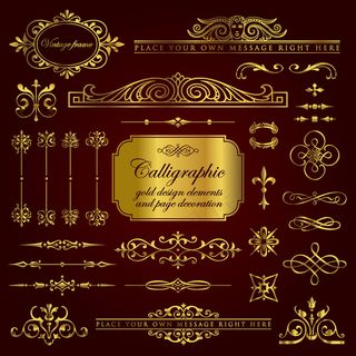 金色欧式花纹边框EPS素材大集合